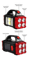 Luz Portátil Multifuncional Solar Recargable LED Con Fuente De Luz USB Dual Para Camping Y Exteriores Fuente De Iluminación Fuerte - details 5