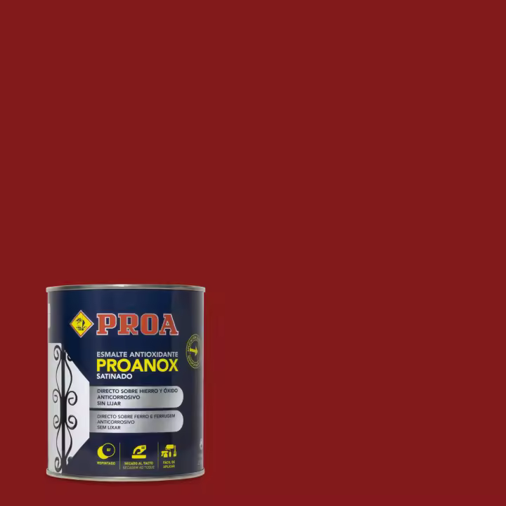 Esmalte antioxidante directo sobre óxido. SATINADO. 750 ML. Pintar sobre hierro y óxido sin necesidad de imprimación. PROANOX. - 1