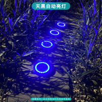 Nueva lámpara solar de tortuga enterrada en el césped del jardín, luz indicadora de carretera colorida de color azul - details 9