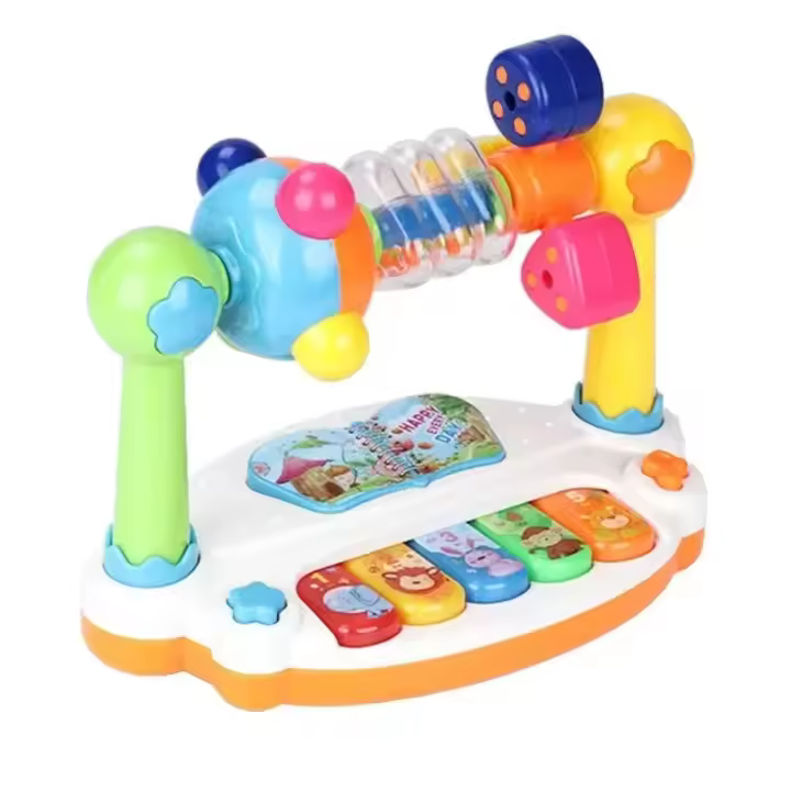 Teclado De Piano Musical Para Bebés Juguete Educativo De Música Con Luz Y Sonido Rotatorio Para Niños Juguetes Musicales Para Bebés De 1 a 6 Años - 1