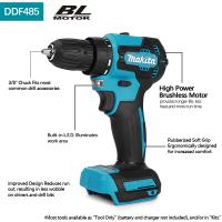 Makita DDF485 LXT Taladro De Martillo Compacto Y Cordless 18V Herramienta Eléctrica Recargable Con Motor Brushless Para DIY En El Hogar - details 3