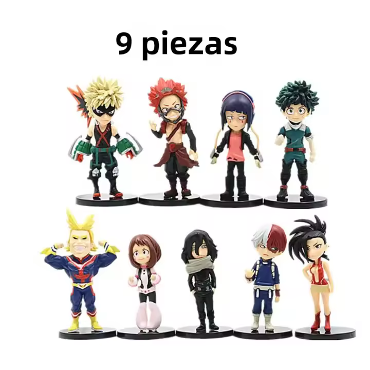 Figuras De Acción Anime My Hero Academia 6/9 Pcs Midoriya Izuku Bakugou Katsuki Todoroki Shouto Ochaco Uraraka Kirishima Modelo Juguete Para Coleccionistas - 1