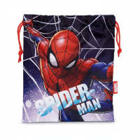 Marvel - Bolsa de almuerzo Spiderman con saco de cuerdas ajustables, resistente y fácil de limpiar, ideal para escuela, trabajo o picnic, 26x22 cm - details 0