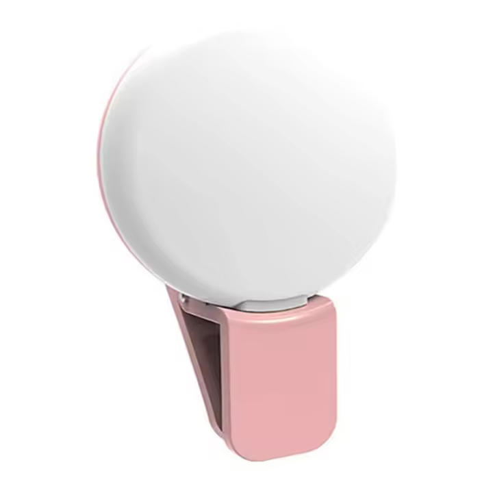 Mini Luz De Autoconexión Portátil Con Clip Para Selfies LED Recargable Por USB Fuente De Luz Para Móvil Material ABS Y Cristal - 1