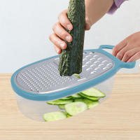Rallador De Acero Inoxidable 3 En 1 Para El Hogar Con Contenedor Multifuncional Cortador De Verduras Herramienta De Cocina Manual Para Queso - details 2