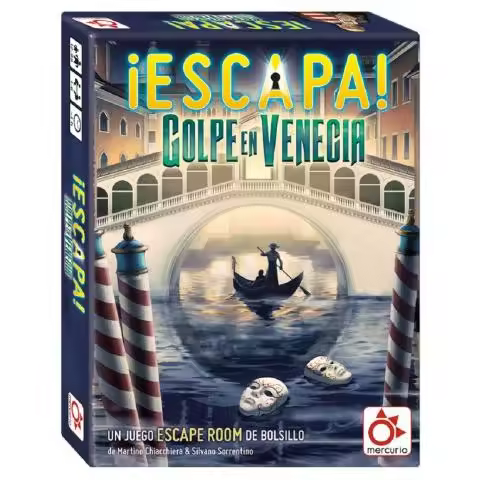 Golpe en Venecia -Escapa- Juegos Mercurio Mercurio    Juego, mesa, entretenimiento, diversión, familia, amigos, estrategia, tablero, cartas, retos, equipos, creatividad, clásico, moderno, temático, dinámico, competitivo - 1