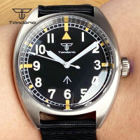 Reloj Automático Tandorio Double Domed AR Sapphire NH35A 39mm Para Hombres 20BAR Dial Negro Luminoso Correa De Nylon - details 2