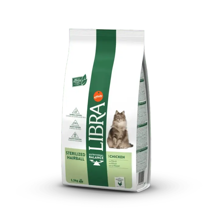AFFINITY LIBRA CAT ADULTO STERILIZED HAIRBALL POLLO 1,5KG - 1