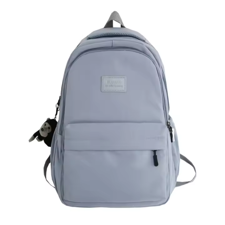 Mochila universitaria impermeable de alta capacidad para niña, morral escolar para ordenador portátil, bolsa de viaje para libros, Color sólido, a la moda, novedad de 2024 - 1