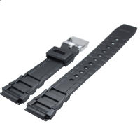 Correa De Reloj Deportivo Para Hombres PU Negra 18mm 20mm 22mm Con Hebilla De Acero Inoxidable Silver Compatible Con Relojes Tradicionales - details 4