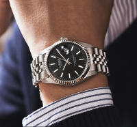 Reloj Mecánico Para Hombre CADISEN Marca De Lujo Auténtico Acero Inoxidable Resistente Al Agua Estilo De Negocios Sin Numeración Cristal De Zafiro - details 6