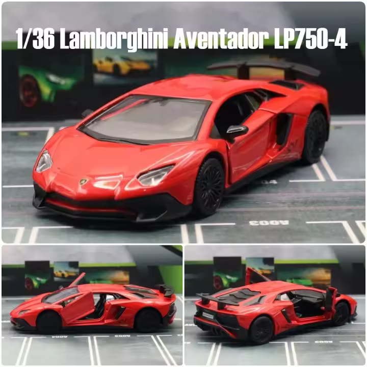 Coche De Juguete Lamborghini Aventador LP750-4 SV Coupe 1:36 RMZ City Modelo Metálico De Colección Con Retroceso Regalo Para Chicos - 1