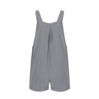 Traje De Mujer Casual De Algodón Lino Suave Con Pierna Ancha Y Bolsillos Estilo Callejero Cómodo Para Verano Color Sólido - details 36