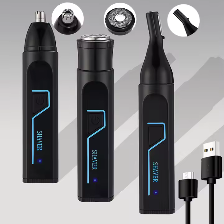 Aparato De Epilación Eléctrica 3-en-1 Para Hombres Trimmer De Barba Y Cabello Remover De Cabello Personal En Nariz Y Orejas Aparato De Trimmer De Cabello En Pecho Y Axilas Piernas - 1