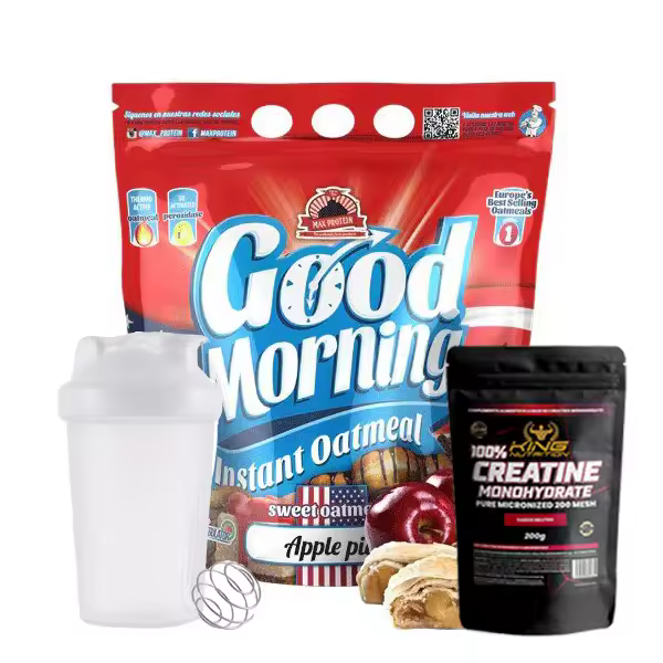 Pack Good Morning Instant Oatmeal (Max Protein) 3Kg + Shaker + Creatina 200 gr - 1