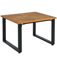 Juego de muebles de Jardín, juego de Esquina, sofá + Mesa de café + reposapiés, tubo de Maple galvanizado, tablero de Madera de Acacia, para Jardín, pool y otras áreas al libre, beige + Negro - details 5