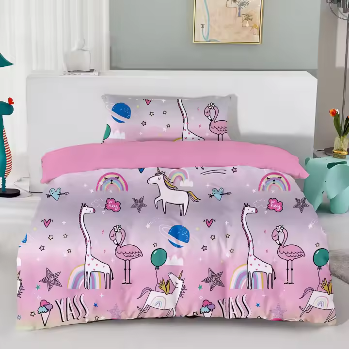 Funda Nórdica Infantil para Cama 3 Piezas - Incluye Fundas Poliéster Nórdico, Sábana bajera para colchon de Hasta 20cm, 1 Fundas de almohada, con Patrón Moderna de Poliéster Muy Suave Transpirable - 1