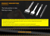 Herramienta De Perforación Para Cuero DIY Herramienta De Costura Y Perforación De Cuero 3/4/5/6mm Conjunto De Perforadores De Espacio De Cuero - details 5