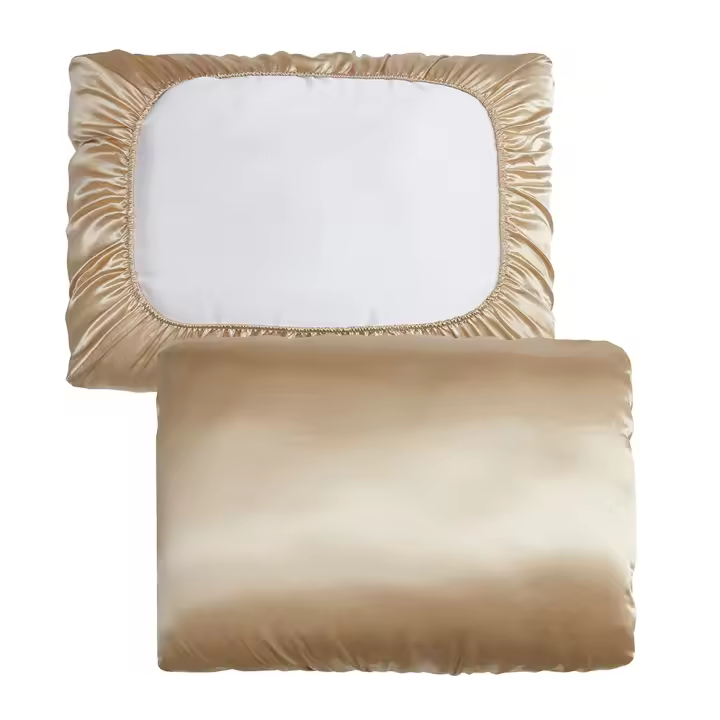 Funda De Almohada De Satén Para Protección Del Cabello 1Pc Con Banda Elástica Estándar Lujo Silky Fundas De Almohada De Poliéster 100% - 1
