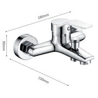 Zinc Alloy Basin Faucets Chrome Wall Mounted Hot Cold Water Dual Spout Mixer Tap For Bathroom Splitter Bath Shower Basin - details 3