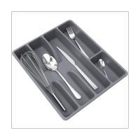 Organizador de cajones de cocina, soporte para cubiertos, bandeja de plástico - details 1