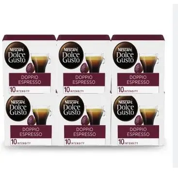 NESCAFÉ Dolce Gusto Espresso Doppio, 96 cápsulas, Intensidad 10, Café arábica y robusta (6 pack x 16) total 96 capsulas - 1