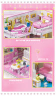 Bloques De Construcción Creativos Para Dormitorio Casa De Juguete De Ciudad Amigo Set De Cocina De Apartamento Modelo Micro Bloques De Juguete Para Niña Regalo - details 7