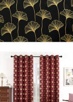 Cortinas De Blackout Con Hojas De Ginkgo Doradas 1 Pieza Cortinas Para Habitación Reducción De Luz Aislamiento Térmico Y Silencioso Decoración De Hogar Y Hotel - details 8