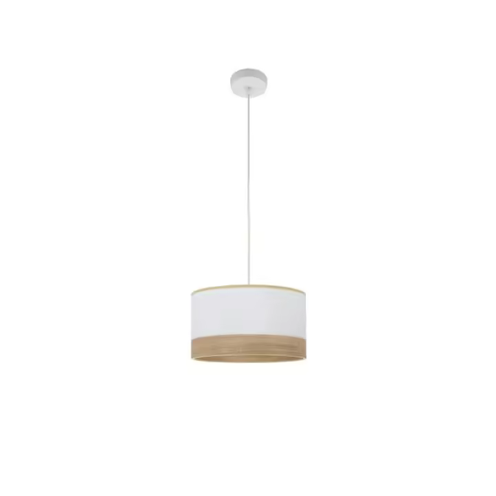 Fabrilamp - Colgante Olga 1xe27 Blanco/blanco-mad.clara Regx30x30 Cm - 1