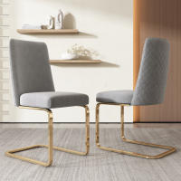 Juego de 2 Sillas de Coque Terciopelo Lujo | Diamond Respaldo with Elaborado Detalle | Pates de Metal Dorado de Alta Resistencia | Versátiles para Sala de Estar, Dormitorio y Espacios de Ocio - details 6