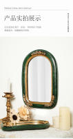 Espejo De Maquillaje Vintage De Lujo Europeo Con Diseño Embossado En Resina Verde Para Decoración Y Fotografía Propiedad De Resina Carved - details 9