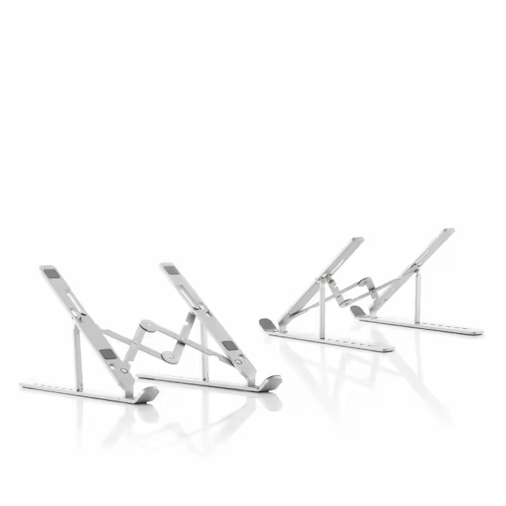 InnovaGoods® Soporte portatil de Aluminio, Soporte portatil Mesa Antideslizante Plegable, Soporte para Portatil Ajustable 7 Niveles de inclinación, Elevador portatil para Tablets, kindles, móviles. - 1