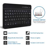 Teclado Inalámbrico Bluetooth Universal Con Funda De Cuero Y Soporte Para Tablet iPad 7 8 Pulgadas 9 10 Pulgadas iOS Android Windows - details 2