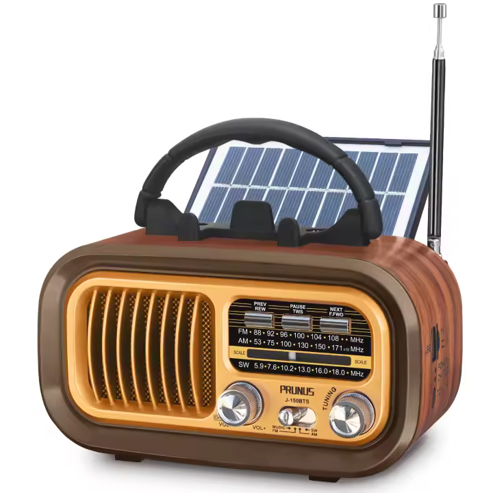 Altavoz Bluetooth Multifunción Retro Radio FM AM SW Con Paneles Solares Recargables Radio Cortafuegos Subwoofer Audio Portátil - 1