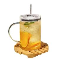 Gran Vaso De Vidrio De 1L Con Tapa Y Pajita Para Bebidas Transparente Eco-amigable Para Jugo Agua Y Café Frío Vaso De Bebida Taza De Bebida - details 1