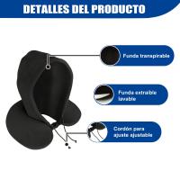 Almohada de Viaje en Forma de U con Capucha – Almohada de Cuello Multifuncional, Compacta y Ligera, Ideal para Usar en Coche, Tren o Avión,Color Aleatorio,Enviado al Azar - details 3