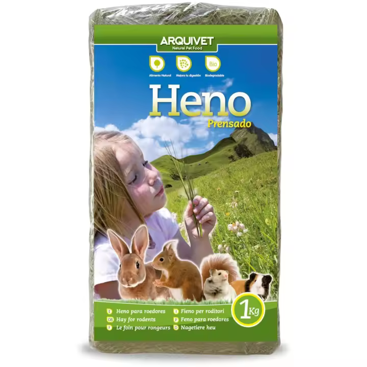 Arquivet Heno para Roedores 1 Kg. Alimentación Natural para Mascotas - 1