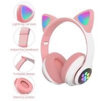 Auriculares Bluetooth 5.0 Con Lámpara De Flash Y Orejas De Gato Para Niñas Soporte TF Card Micrófono Inalámbricos Regalo De Cumpleaños - details 12