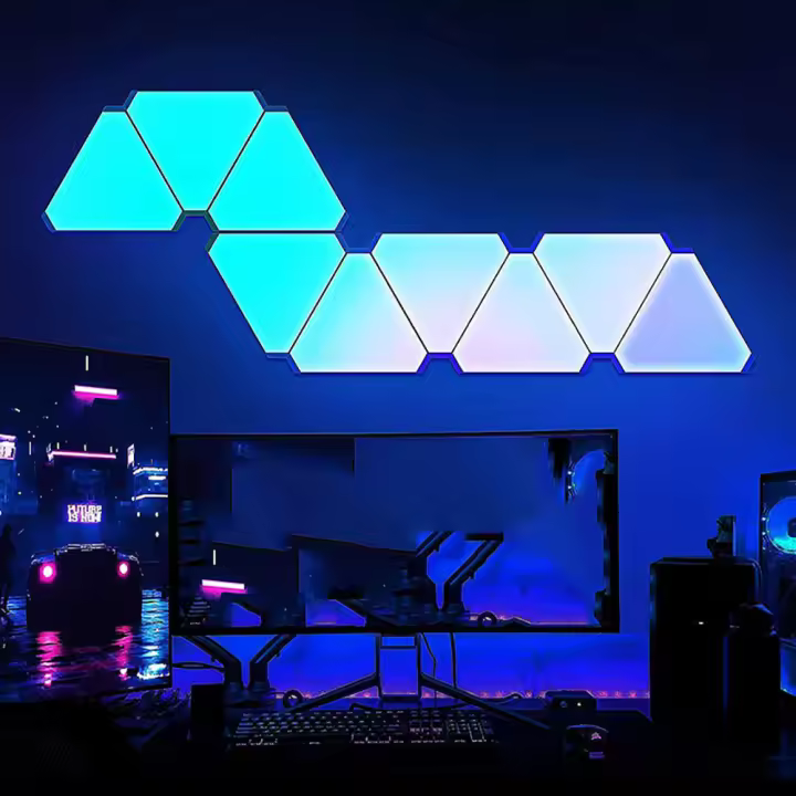 Lámpara De Noche LED Bluetooth WIFI 5V USB Triangular Para Decoración De Habitación Y Juego Lámpara Creativa De Ambiente Incluye Bombillas Sin Pilas - 1
