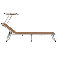 vidaXL Tumbonas plegables con techo 2 uds aluminio y textilene Sillas de Exterior Ideal para jardín, playa, piscina, terraza Tumbona Piscina Tumbonas Playa Tumbonas Jardín Exterior - details 3