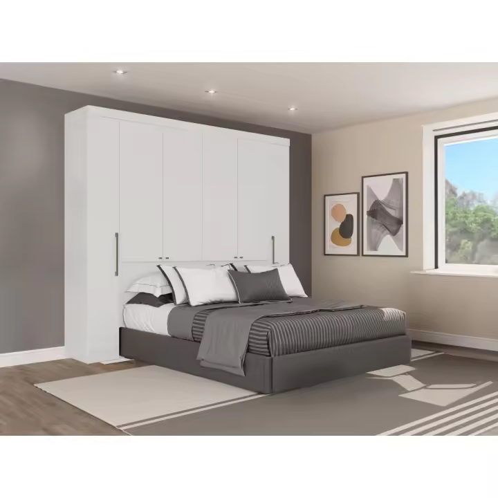 Vente-unique - Armario cabecero - L206 cm - Blanco - ANTERO - 1