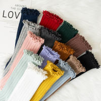 Calcetines Largos Para Niñas Ruffle Suaves De Algodón Con Encaje Y Flores Para Escuela Uniforme Infantil Para 0-8 Años Colores Variados - details 7