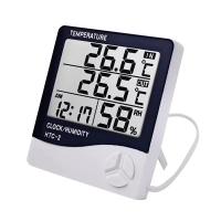 Sensor De Temperatura 3 En 1 Termómetro Higrómetro Y Reloj Digital De 3.7 Pulgadas Medidor De Humedad Interior Estación Climática Para El Hogar - details 3