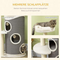 Pet Cat Tree 109cm Árbol para Gatos con Rascador Cube y Cama para Gatos, poste de Isal, Modern gris Blanco Para Los Amantes de Los Gatos - details 5
