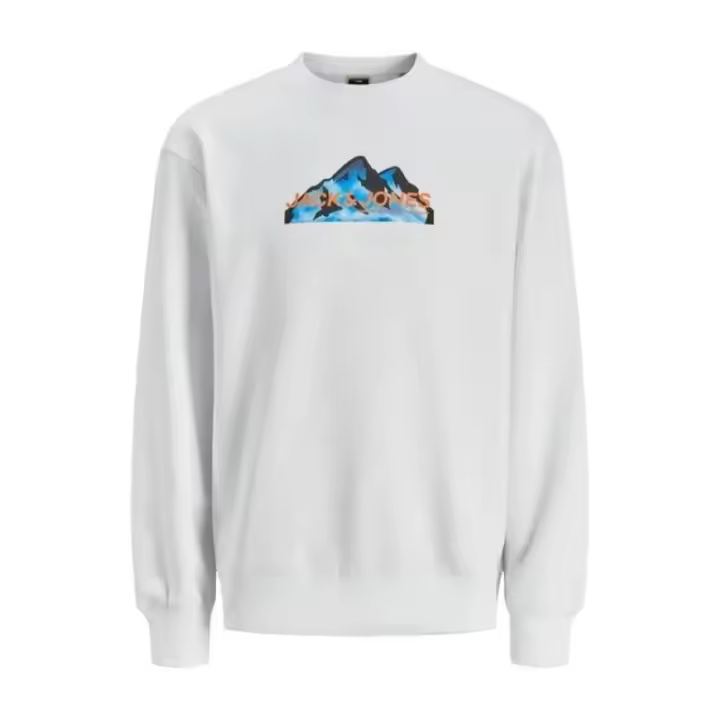 Sudadera JACK & JONES JCOMOUNTAIN LOGO SWEAT CREW NECK 12262094 Blanco Blanco - 1