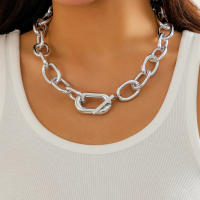 Collar Punk Lacteo Gordo Cadena Gruesa Para Mujer Collar De Encaje Sencillo Joyería Para Fiesta Accesorios De Cuello Para Niñas - details 4