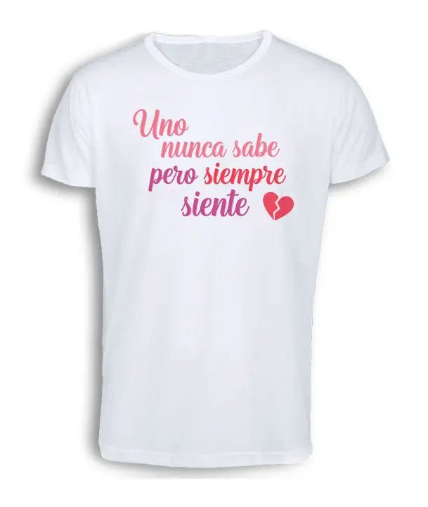 MERCHANDMANIA CAMISETA TACTO ALGODÓN frase bonita sentimientos amor novios corazon roto cotton touch tshirt - 1