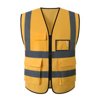 Chaleco De Seguridad Reflectante Para Verano Visibilidad Alta Con Bolsillos Cremallera Para Trabajo Nocturno Y Construcción Sin Mangas Unisex - details 5