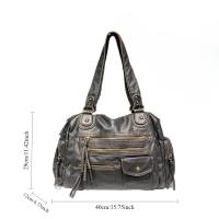 Bolso Bandolera De Cuero Vintage Para Mujer Estilo Y2K Con Múltiples Bolsillos Y Gran Capacidad Bolso De Motociclista - details 0