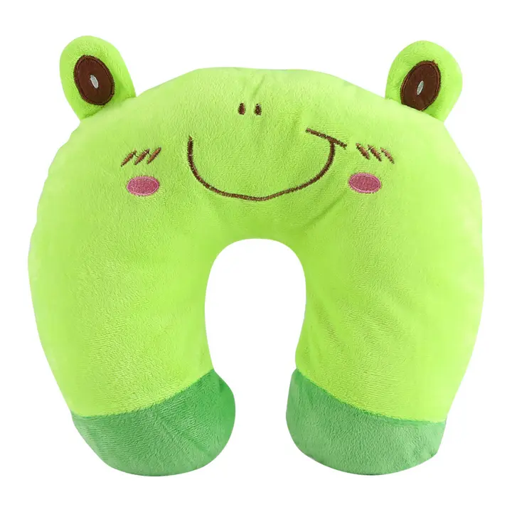 Almohada de algodón PP con cuello de viaje para animales, cojín de juguete en forma de U suave para reposacabezas de coche, Forg - 1